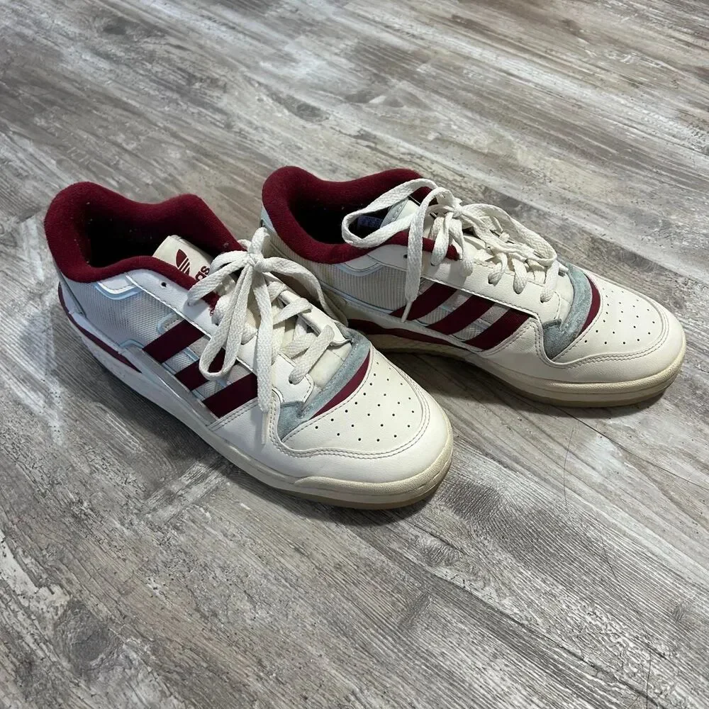 Adidas Men's Forum Exhibit Low 'Off White Burgundy' streetwear skater sneakers
